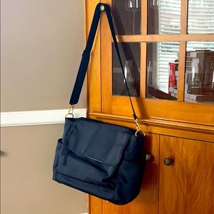 Pottery Barn black diaper bag - great condition
